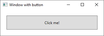 Janela WPF com um único botão dentro.