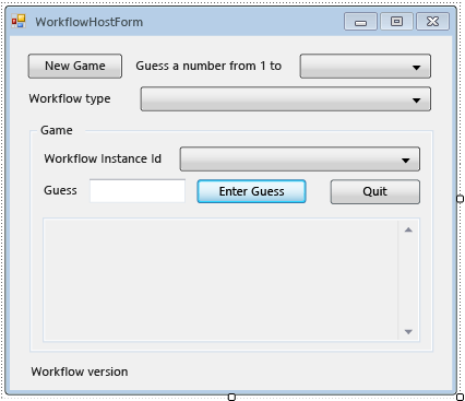 Screenshot of a Windows Workflow Foundation Workflow Host Form.