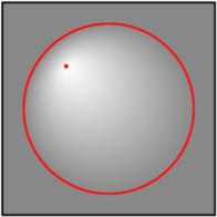 Um gradiente radial com componentes realçados