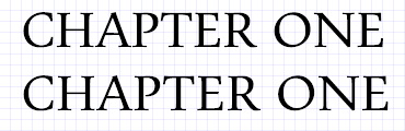 Texto usando espaçamento de letras maiúsculas OpenType