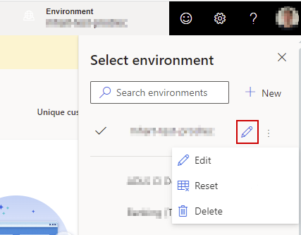 Ícone para editar as configurações do ambiente.