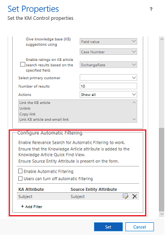 Configurar filtragem automática.