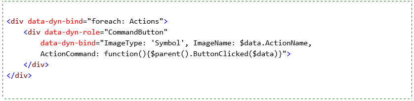 Code example showing context-aware nature of bindings.