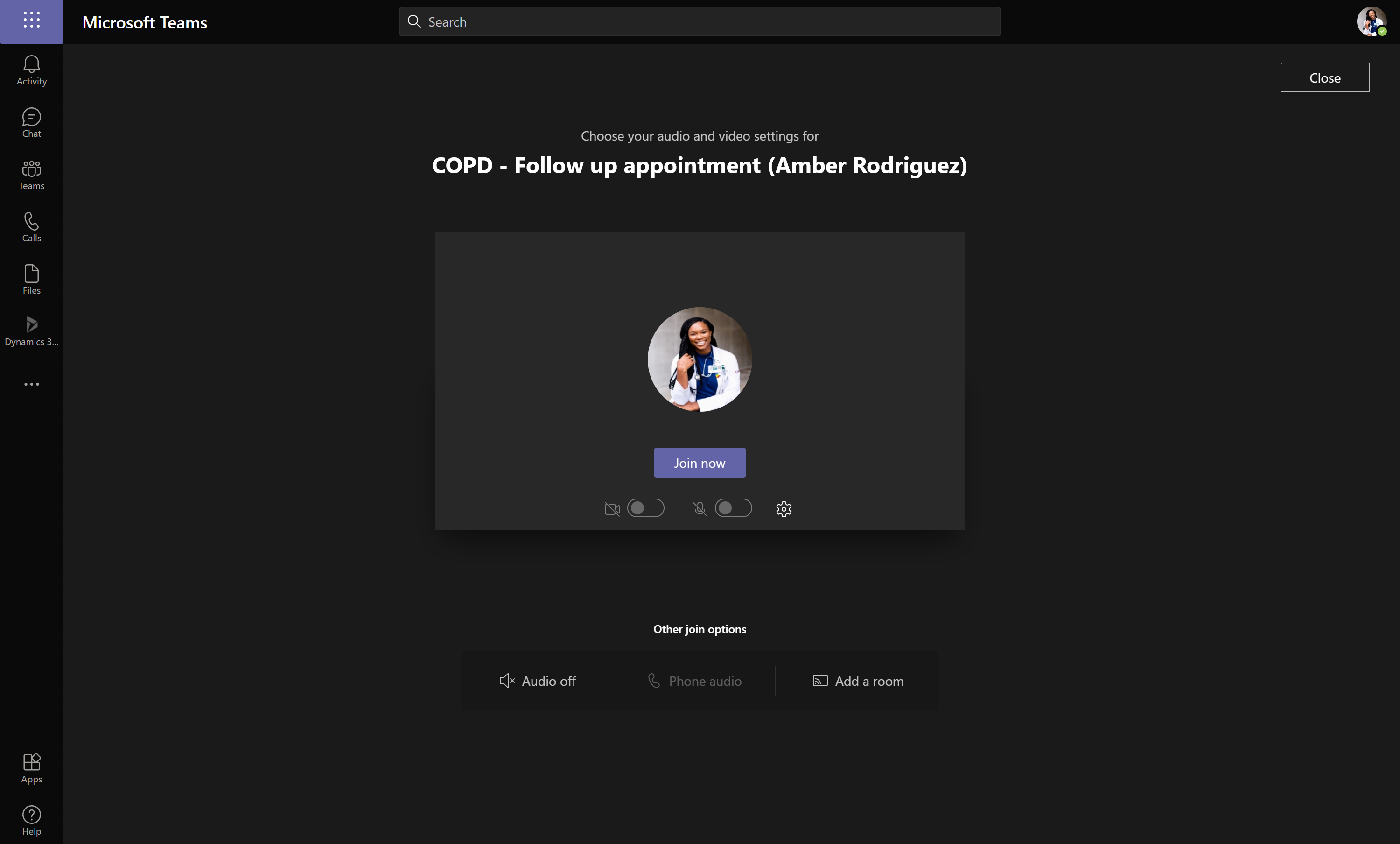 Captura de tela exibindo a opção de ingressar na reunião no navegador.
