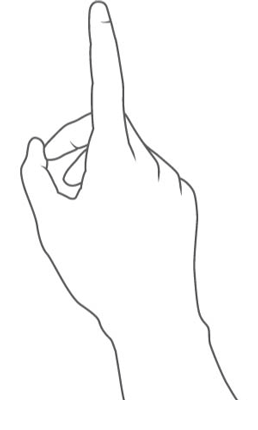 Animação do gesto de fechar e abrir dedos indicador e polegar.