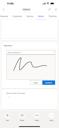 Usar um dedo para desenhar uma assinatura