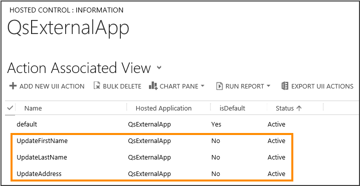 Available UII actions for a hosted control Available UII actions for a hosted control.