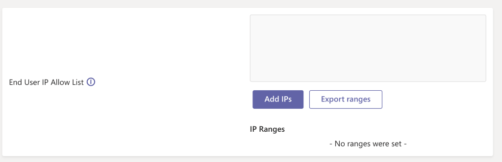 IU da lista de permissões de IP.