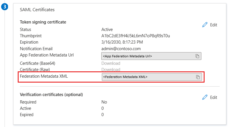 Captura de tela do link xml de metadados de federação.
