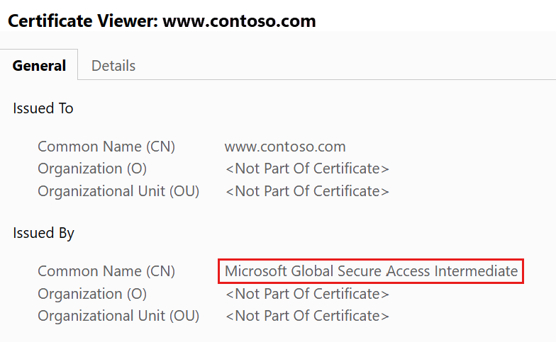 Captura de tela do Visualizador de Certificados com o certificado de Acesso Seguro Global realçado.