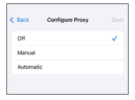 Captura de tela da caixa de diálogo Configurar Proxy.