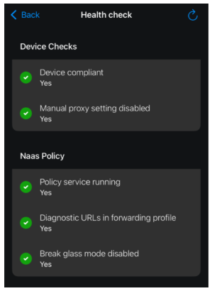 Captura de tela do utilitário de verificação de integridade.