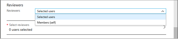 Captura de tela que mostra a seleção de revisores.