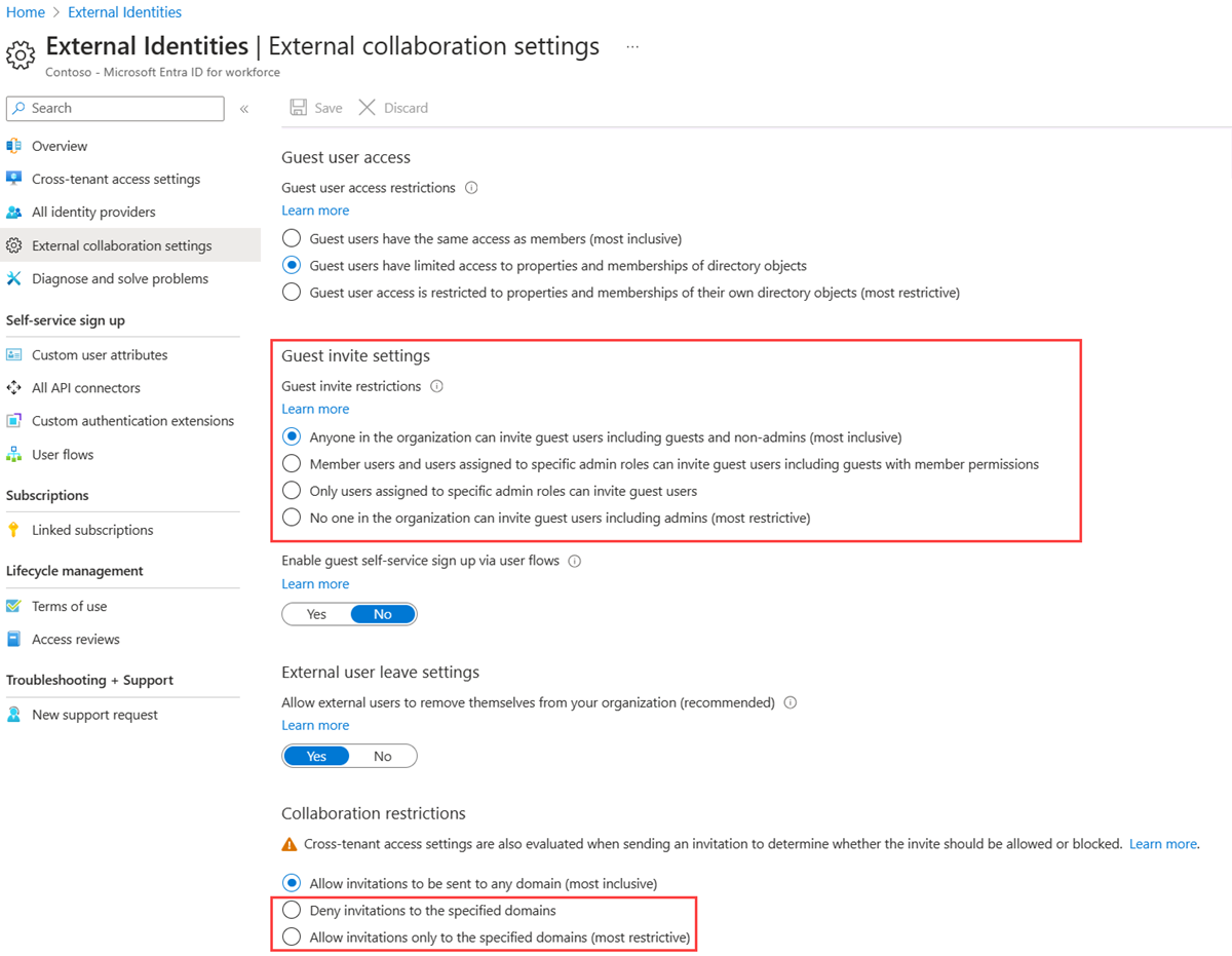 Microsoft Entra external collaboration settings