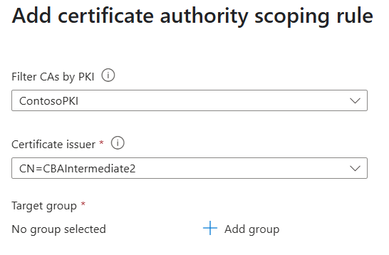 Captura de tela que mostra a opção adicionar grupo no escopo da AC.