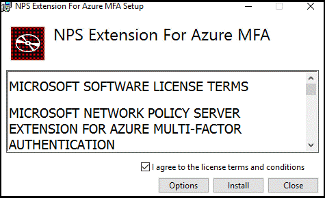 A janela “Extensão NPS para configuração autenticação multifator do Microsoft Entra”