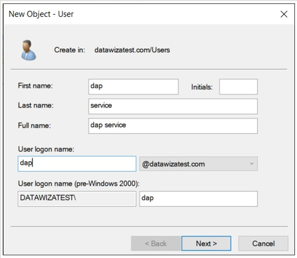 Captura de tela do logon do usuário.