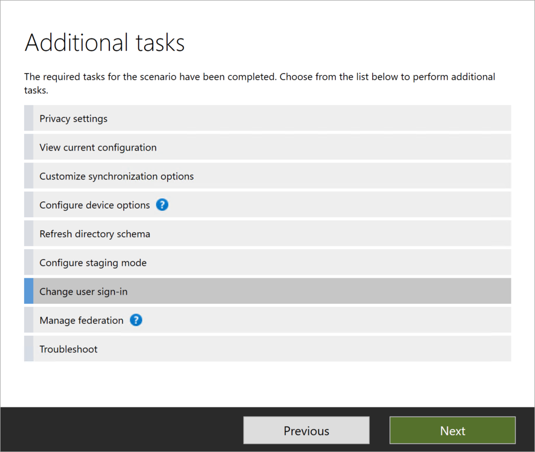 View Additional tasks