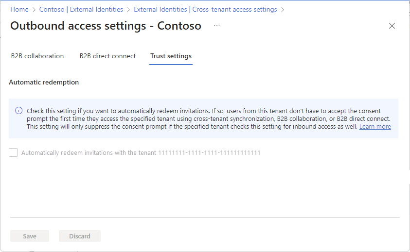 Captura de tela que mostra a caixa de seleção do resgate automático como desabilitada.