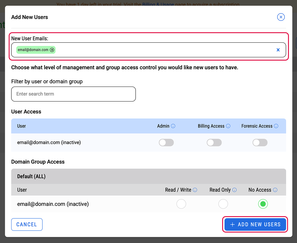 Captura de tela mostrando o novo usuário.