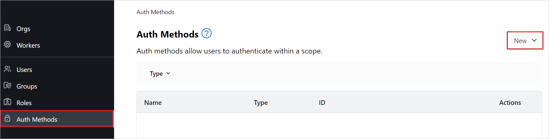 Captura de tela mostrando a configuração da federação.