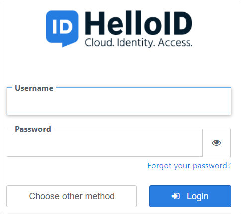 Entrada do administrador do HelloID