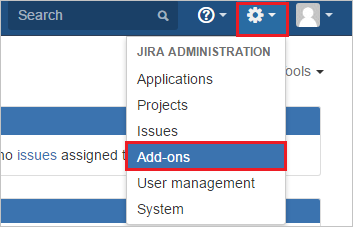 A captura de tela mostra os Complementos selecionados no menu Configurações.