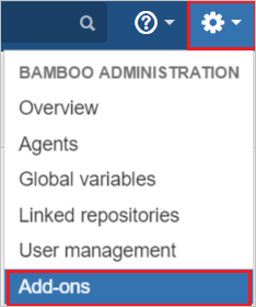 A captura de tela mostra os Complementos selecionados no menu Configurações.