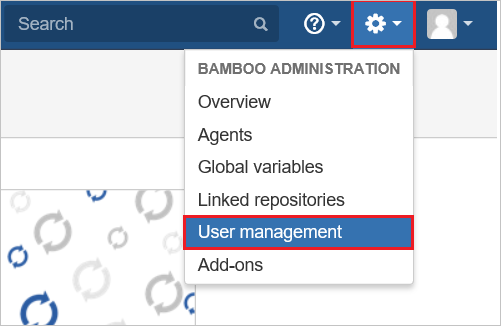 A captura de tela mostra o Gerenciamento do Usuário selecionado no menu Configurações.