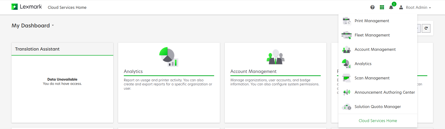 A captura de tela mostra o Gerenciamento de Contas.