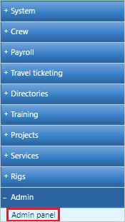 Área de administração