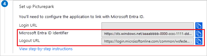 Copiar URLs de configuração