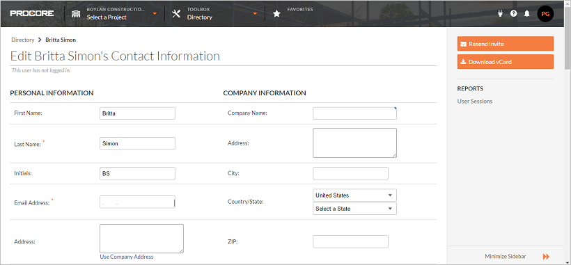 Captura de tela que mostra uma página de edição na qual você pode confirmar as configurações de usuário.
