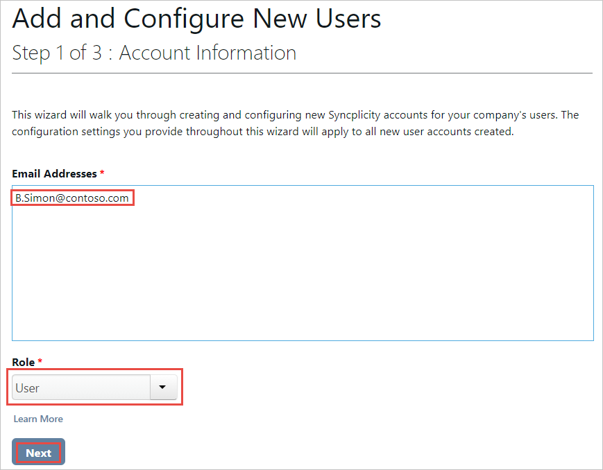 Informações da conta