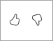 Captura de tela dos ícones de polegar para cima e polegar para baixo do Copilot para fornecer feedback.