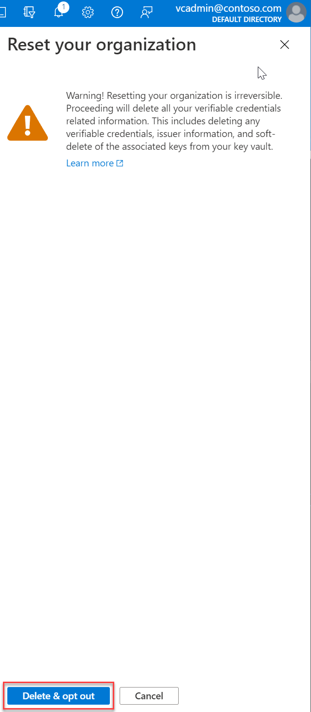 Captura de tela que mostra Excluir e recusar.