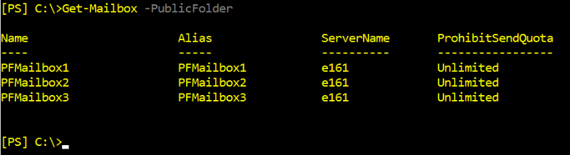sincronização de pasta pública no Exchange Server.