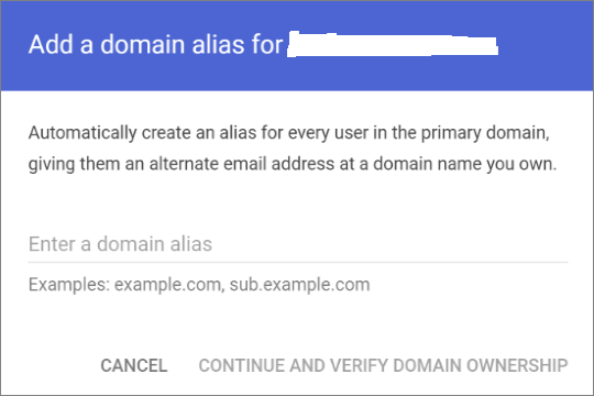 Adicionar alias de domínio.