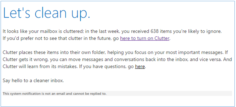 Vamos limpar a notificação enviada pelo Clutter.