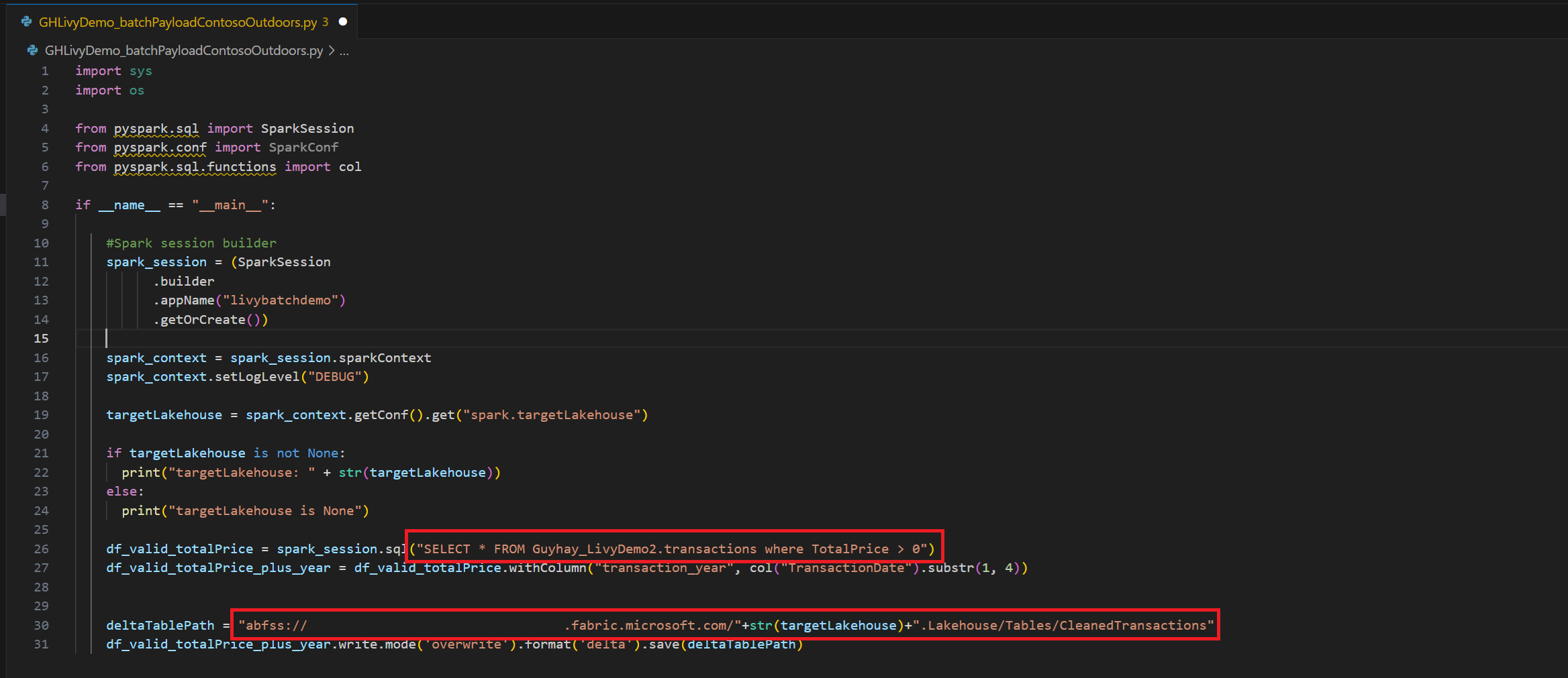 Captura de tela mostrando a célula de conteúdo Python.
