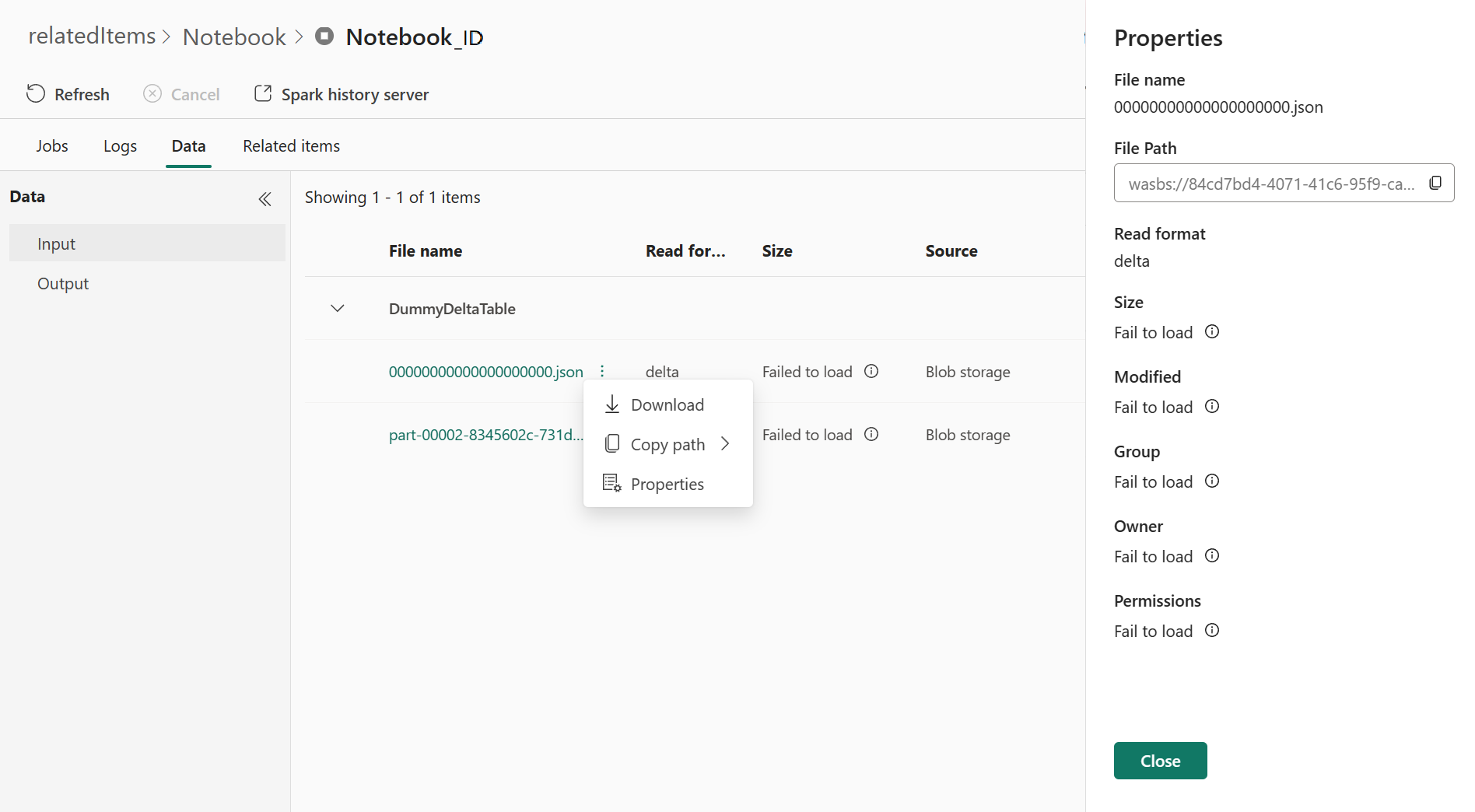 Captura de tela mostrando os dados do aplicativo spark.