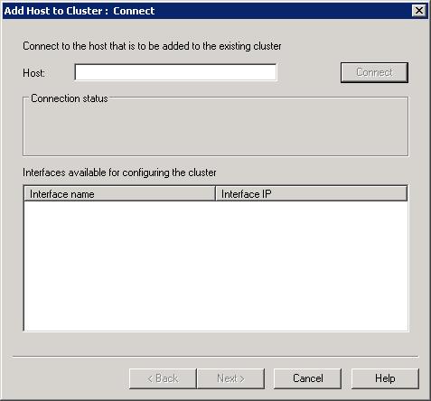 Screenshot of the Add Host to Cluster dialog.