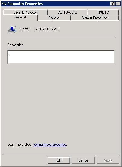 Captura de tela da caixa de diálogo Propriedades do Meu Computador. A guia Geral é exibida.