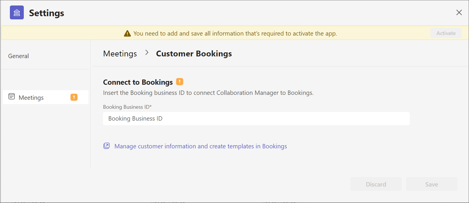 Image of a sample Booking Business ID pasted into the field.