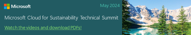 Microsoft Cloud for Sustainability Technical Summit – Maio de 2024