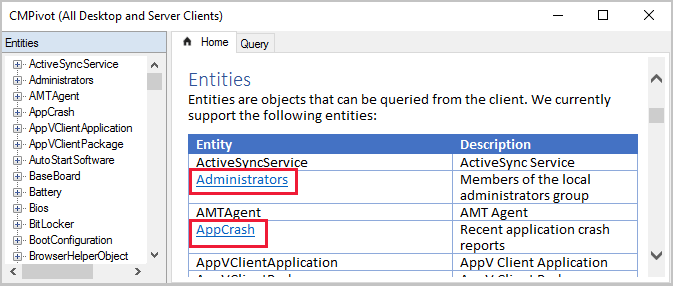 CmPivot underlined entities example (Exemplo de entidades sublinhadas cmpivot)