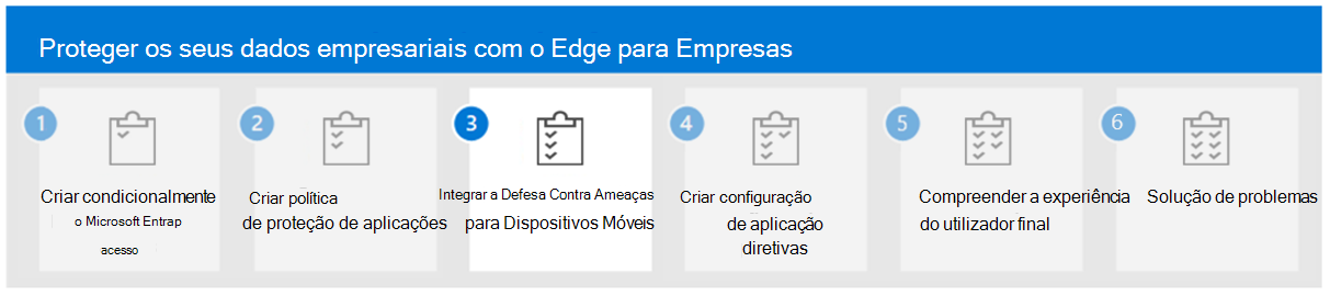 Passo 3 para integrar a Defesa Contra Ameaças para Dispositivos Móveis com Microsoft Edge para Empresas.