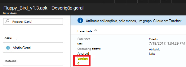 Ver uma aplicação existente
