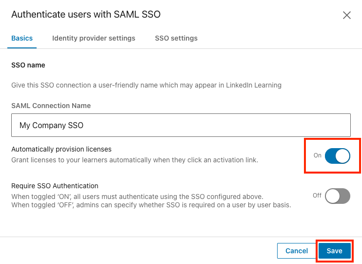 Enable automatic license provisioning