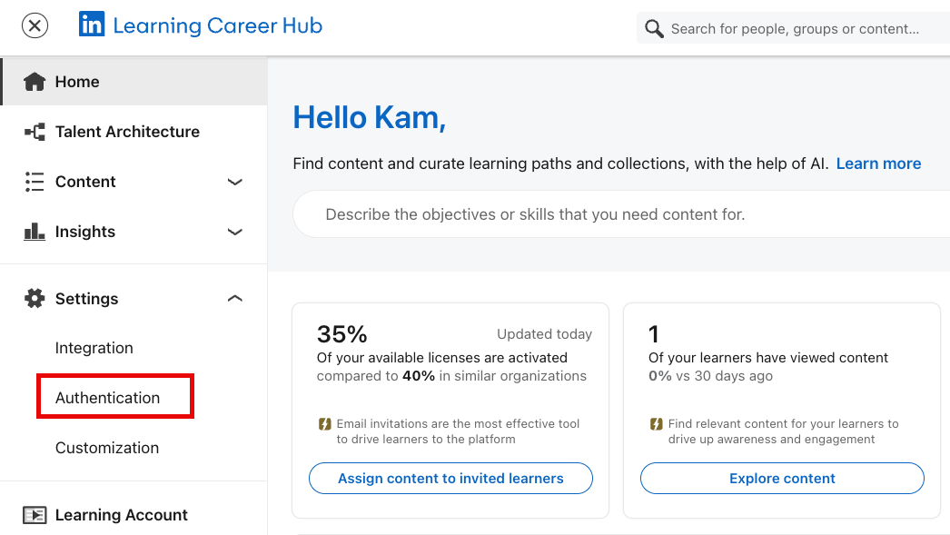 linkedin-learning-authentication-navigation-screen